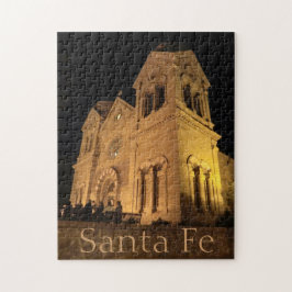 Quebra-cabeça Papais noeis Fe Rua. Catedral de Francis à Noite