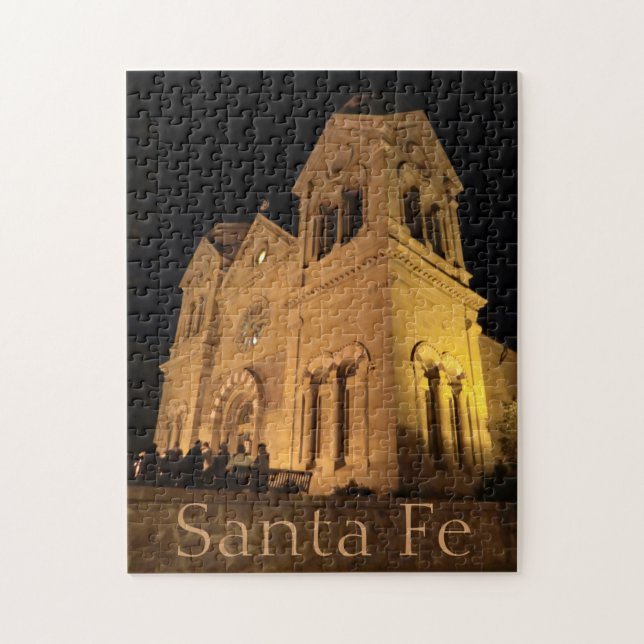 Quebra-cabeça Papais noeis Fe Rua. Catedral de Francis à Noite (Vertical)