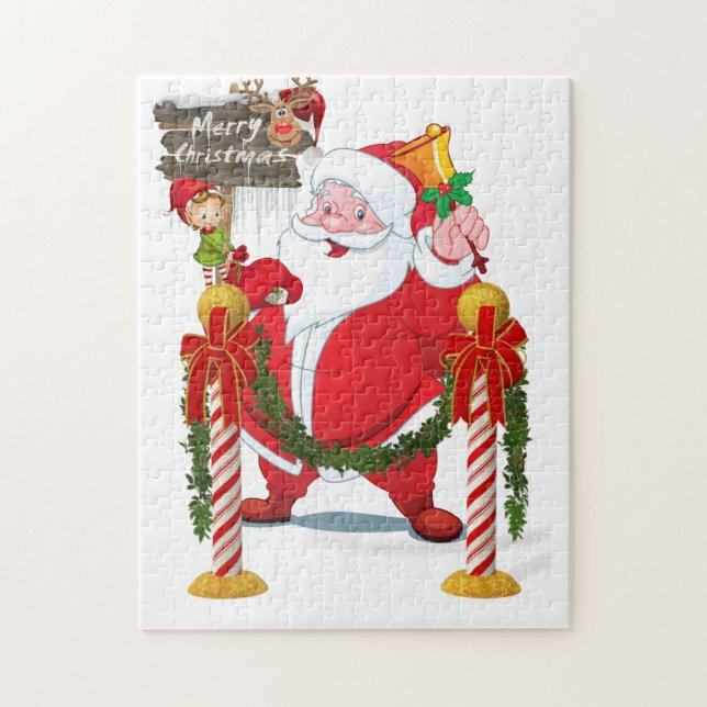 Quebra-cabeça Papais noeis Feliz de Natal (Vertical)