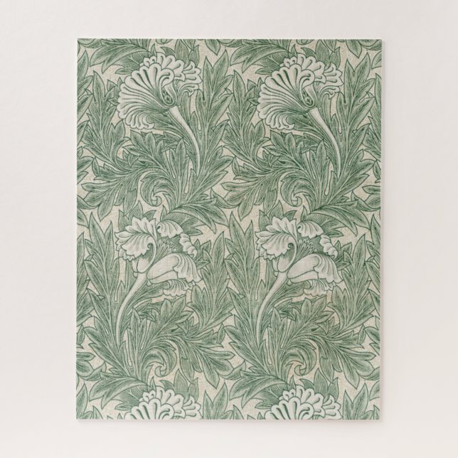 Quebra-cabeça papel de parede de tulipa william morris verde (Vertical)