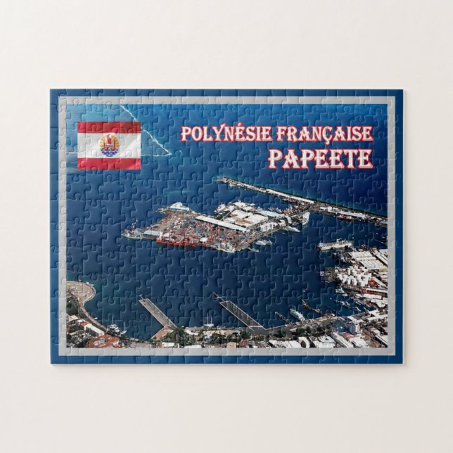 Quebra-cabeça Papete - Porto - Polinésia Francesa - (Horizontal)