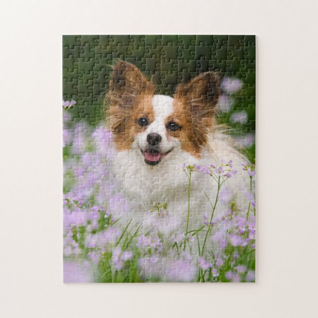 Quebra-cabeça Papillon Cachorro Cute Retrato Romântico (Vertical)