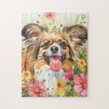 Papillon Puzzle – Arte de Cachorro em Aquarela
