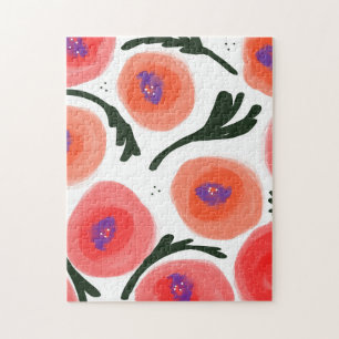 Quebra-cabeça Papoulas Botânicas Pintura Floral Colorida