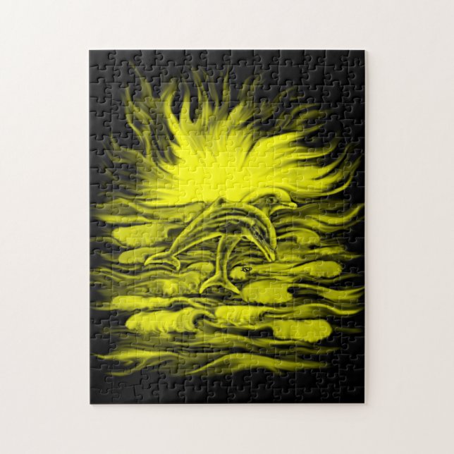 Quebra-cabeça Par de golfinho à luz do sol (Vertical)