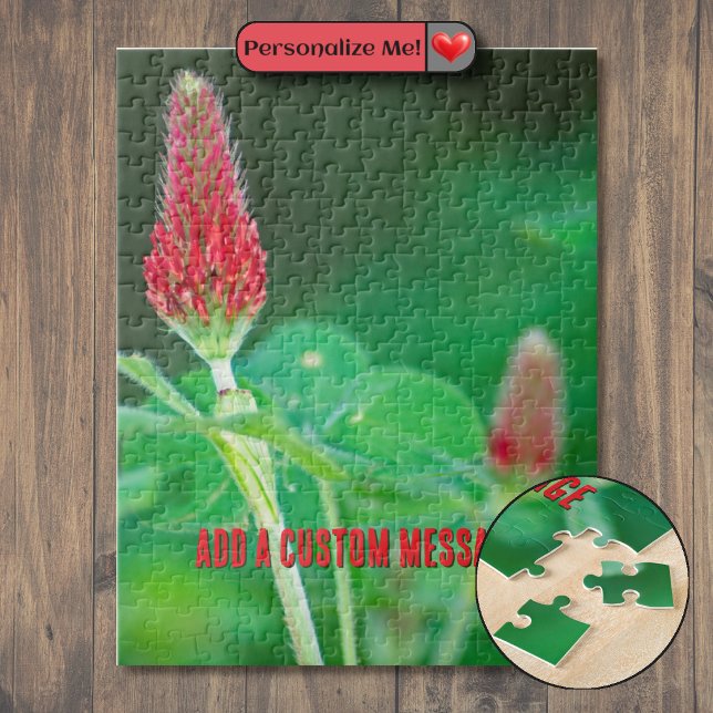 Quebra-cabeça Par de Trevo Carmesim (Crimson Clover Pair Jigsaw Puzzle)