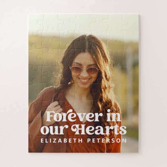 Quebra-cabeça Para sempre em nosso Simples Memorial Personalizad (Vertical)