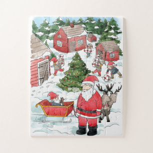 Quebra-cabeça para Tomten e Papai noel para Crian