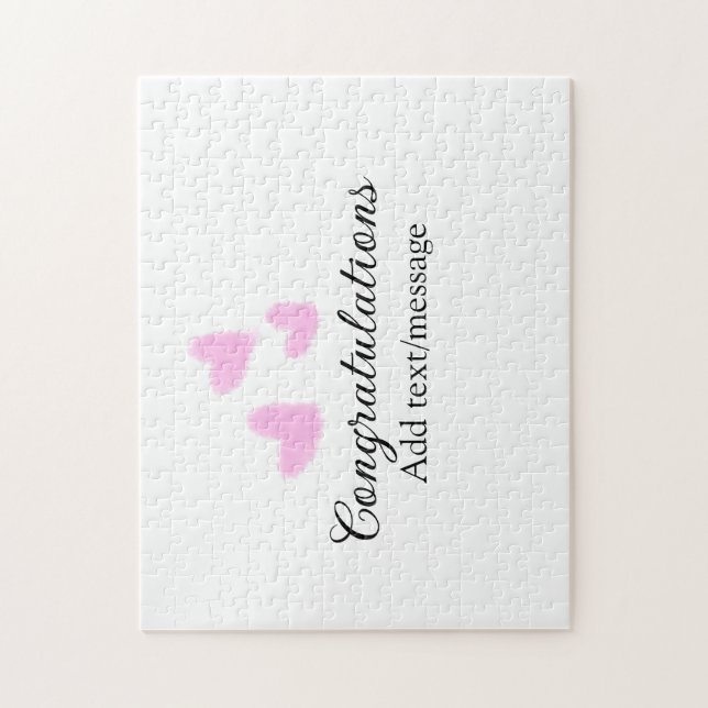Quebra-cabeça Parabéns coração rosa formatura aquarela (Vertical)