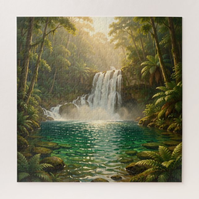 Quebra-cabeça Paradise da Selva com Cachoeira Tropical Luxuriant (Vertical)