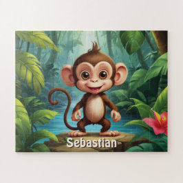 Quebra-cabeça Paraíso dos Macacos Tropicais Personalizado