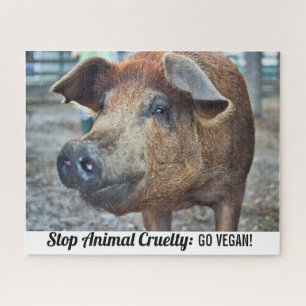 Quebra-cabeça Pare de crueldade animal vá para vegan com porco