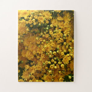 Quebra-cabeça Parede de Flores Douradas Crisântemo Amarelo