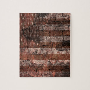 Quebra-cabeça Parede de Tijolo da Bandeira Americana