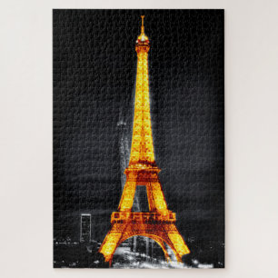 Quebra-cabeça Paris à Noite e Torre Eiffel Fantasma /arte surre