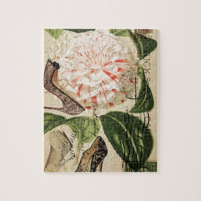 Quebra-cabeça Paris calça a arte botânica francesa floral (Vertical)