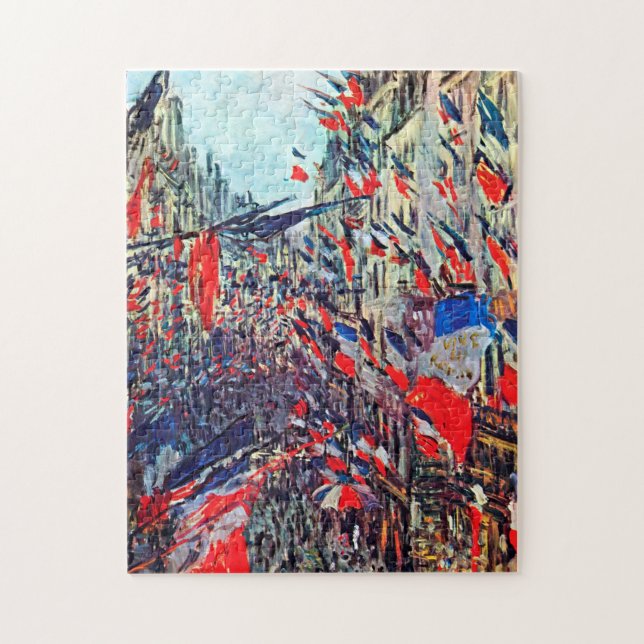 Quebra-cabeça Paris no Dia Nacional, Claude Monet (Vertical)