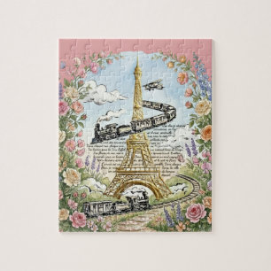 Quebra-cabeça Paris Romântica, Torre Eiffel, Arte Francesa
