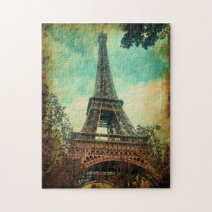 Quebra-cabeça Paris, Torre Vintage Eiffel, Paris