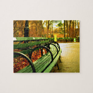 Quebra-cabeça Park Bench Central Park em outono
