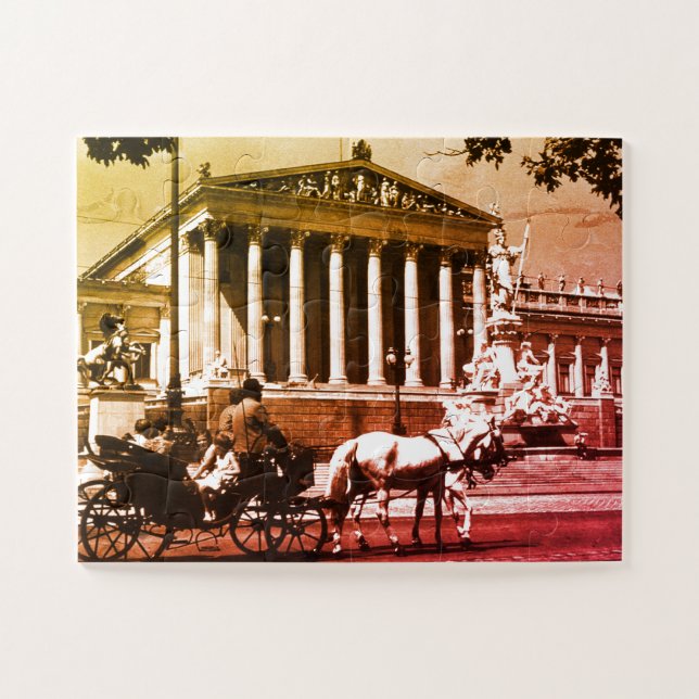 Quebra-cabeça Parlamento de Viena Vintage Áustria (Horizontal)