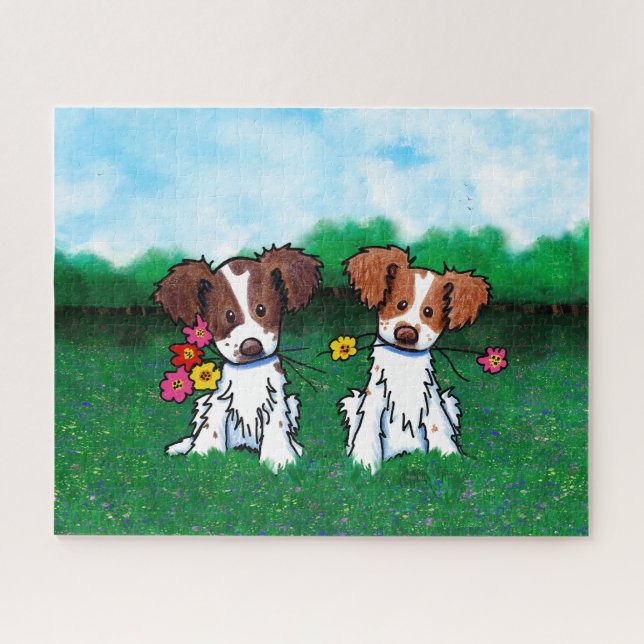 Quebra-cabeça Parque de Cães Brittany Cães KiniArt (Horizontal)