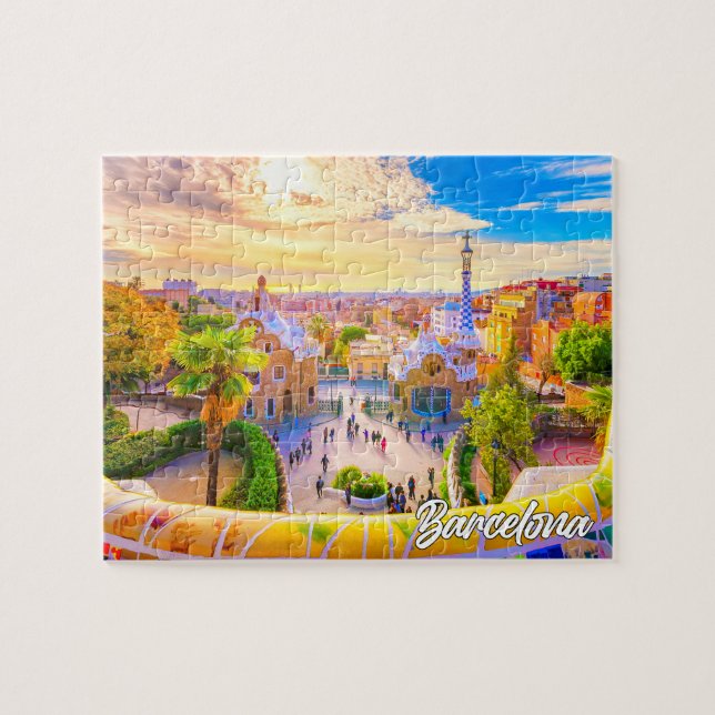 Quebra-cabeça Parque Güell, Barcelona, Espanha (Horizontal)