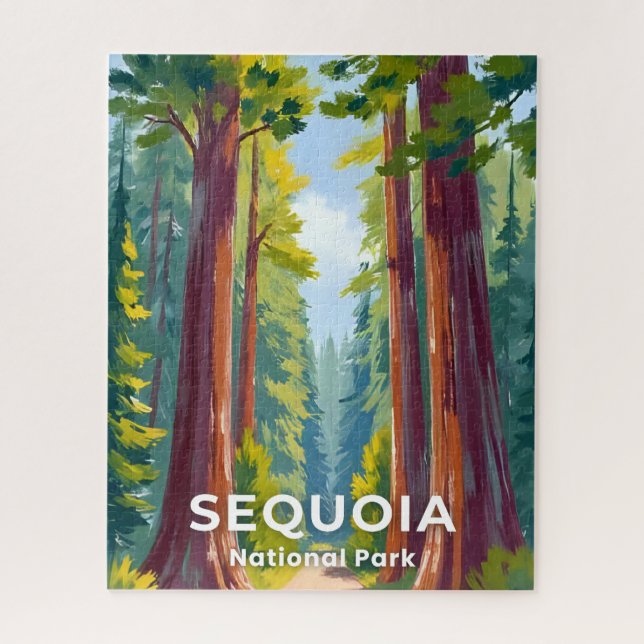 Quebra-cabeça Parque Nacional de Sequoia | Arte da Califórnia (Vertical)