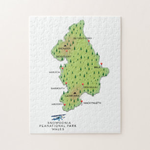 Quebra-cabeça Parque nacional de Snowdonia, mapa do País de Gal