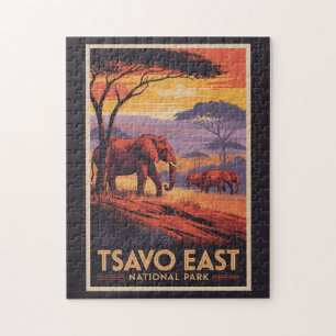 Quebra-cabeça Parque Nacional de Tsavo East Quênia Ilustração Vi