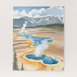 Quebra-cabeça Parque Nacional de Yellowstone Aquarela de Paisa