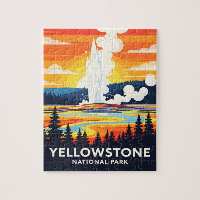 Quebra-cabeça Parque Nacional de Yellowstone – Geyse vibrante (Vertical)