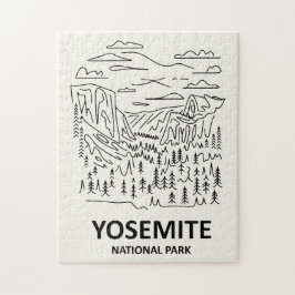 Quebra-cabeça Parque Nacional de Yosemite Line Art