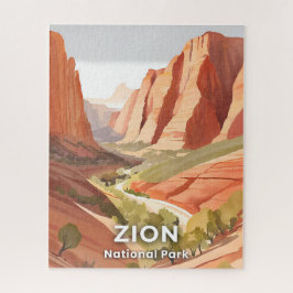 Quebra-cabeça Parque Nacional de Zion | Aquarela de Viagem do Va