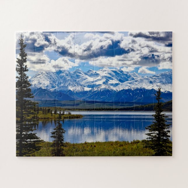 Quebra-cabeça Parque Nacional Denali Alasca Céu Nuvens Montanhas (Horizontal)