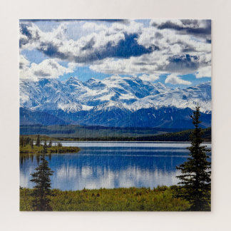 Quebra-cabeça Parque Nacional Denali Alaska Céu Nuvens Montanhas
