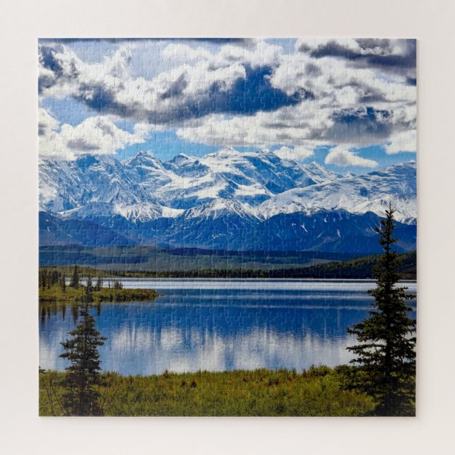 Quebra-cabeça Parque Nacional Denali Alaska Céu Nuvens Montanhas (Vertical)