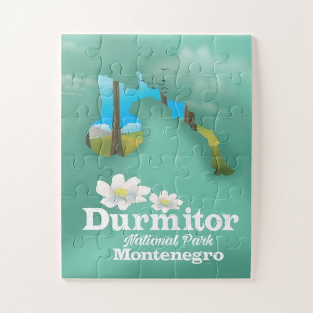 Quebra-cabeça parque nacional Durmitor, Montenegro mapa (Vertical)