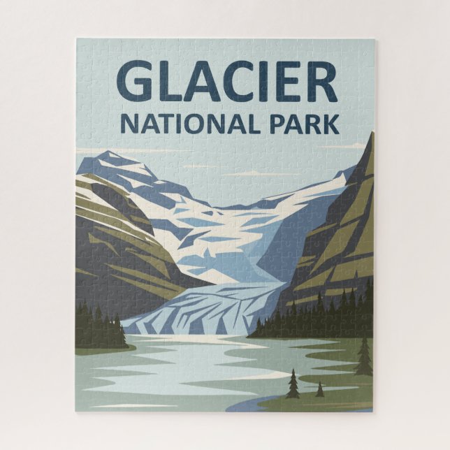 Quebra-cabeça Parque Nacional Glaciar Arte de Viagem (Vertical)