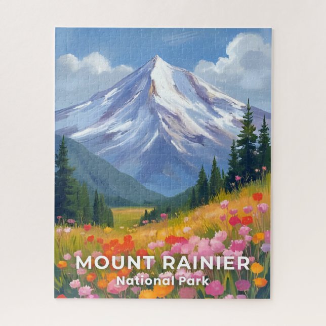 Quebra-cabeça Parque Nacional Mount Rainier | Viagem por Washing (Vertical)