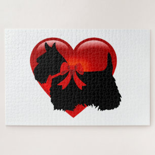 Quebra-cabeça Parte preta do sihouette heart/1014 de Terrier do