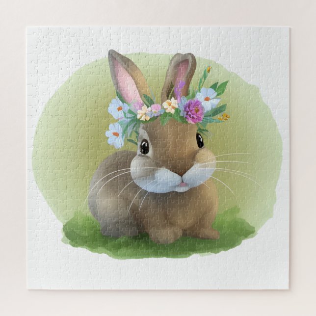 Quebra-cabeça Páscoa bonita Bunnypara um humor positivo (Vertical)