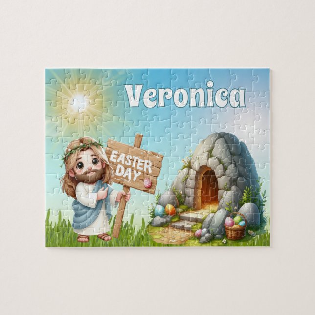 Quebra-cabeça Páscoa Personalizada Ele Ressuscitou (Horizontal)