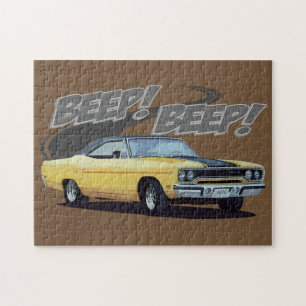 Quebra-cabeça Pássaro amarelo do carro do músculo