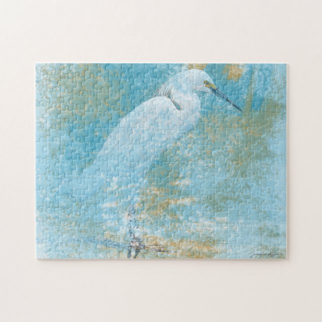 Quebra-cabeça Pássaro Costeiro Bonito Pintado de Neve (Horizontal)