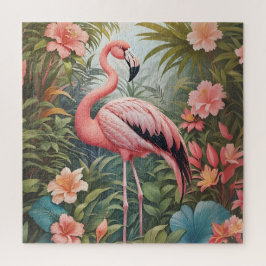 Quebra-cabeça Pássaro Flamingo Tropical Rosa Gordo