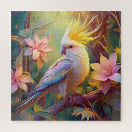 Quebra-cabeça Pássaro Iridescente Wing Cockatiel Fantasy