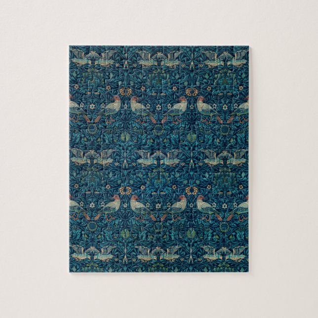 Quebra-cabeça Pássaro por William Morris, Arte Textil de Jardim  (Vertical)