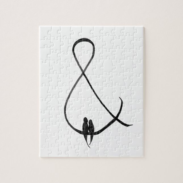 Quebra-cabeça Pássaros do amor em um ampersand (Vertical)