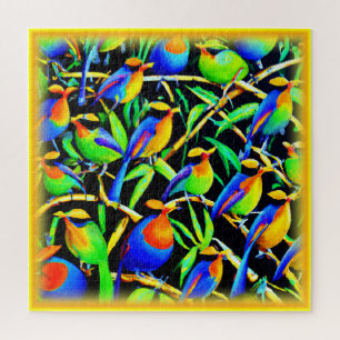 Quebra-cabeça Pássaros Na Pintura De Árvores. Comprar Agora